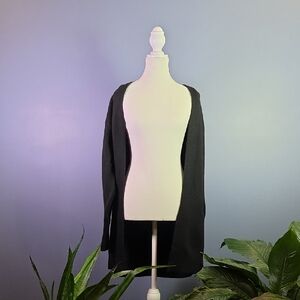 H&M Black Open-Front Longline Cardigan XS